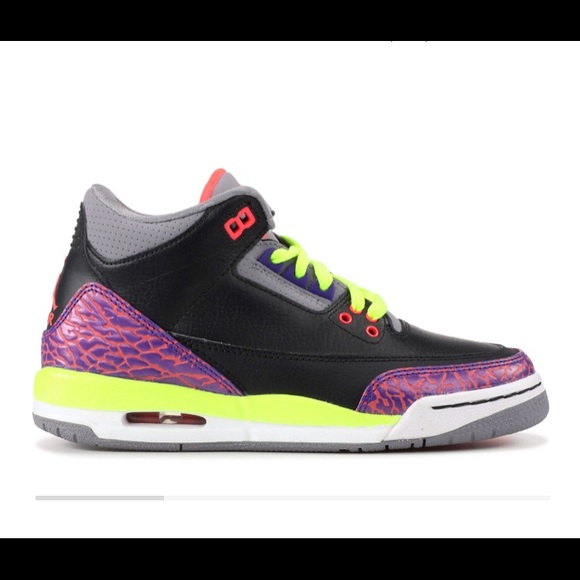 Jordan 3 Retro Black Atomic Red Volt - Picture 7 of 7